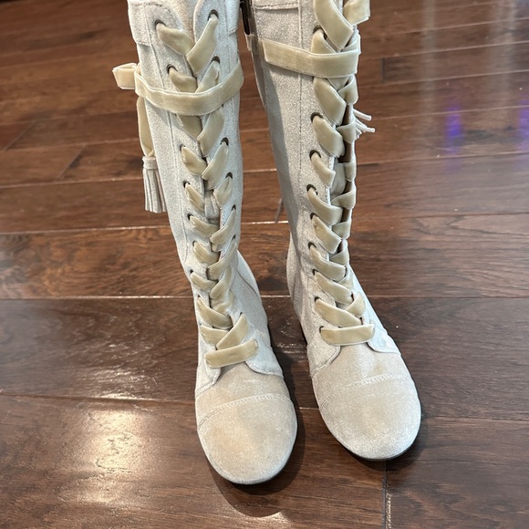 Joyfolie Cream Lace-Up Boots Size 13 girls - Picture 2 of 5